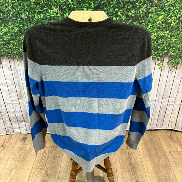 Vans Off the Wall Mens Large Blue/Grey/Charcoal Striped Sweater (SKU: 35M) - Picture 2 of 8